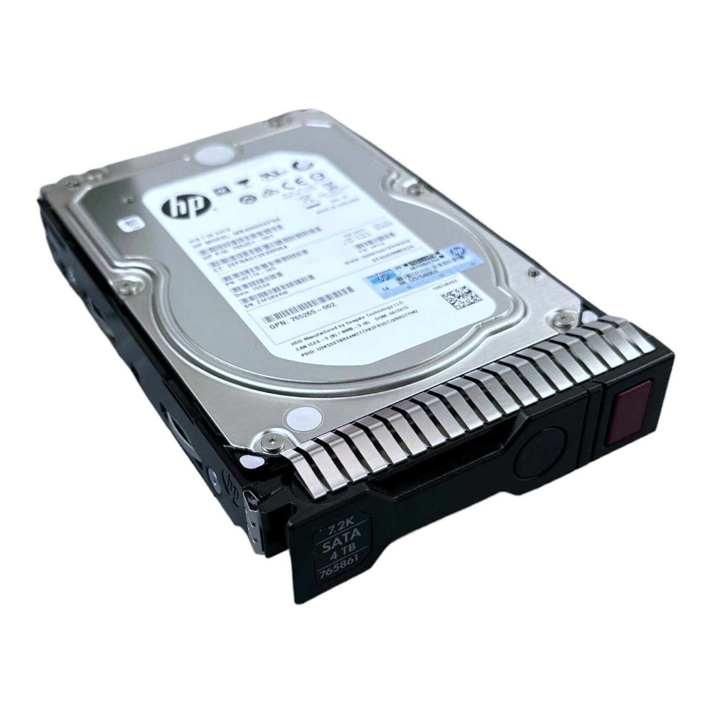 HP 4TB HDD SATA 7.2K MB4000GEFNA ST4000NM0024 765251 1HT178 765265 + Caddy