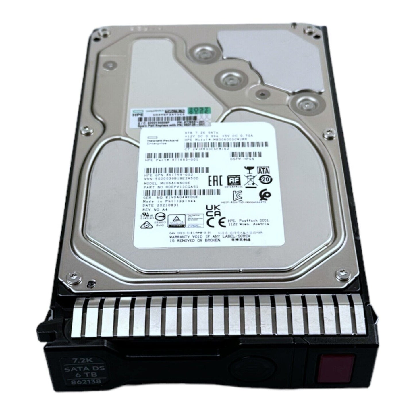 HP 6TB HDD SATA 7.2K MB006000GWJRR 877683 MG06ACA600E 861759 HDEPV13CGA51