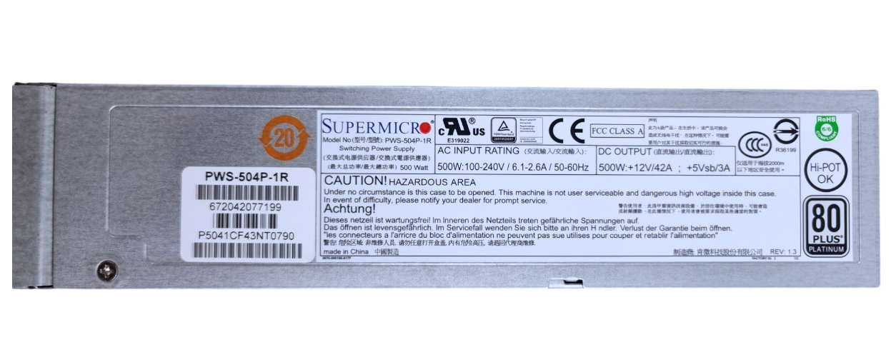 Supermicro PWS-504P-1R 500W HotPlug Power Supply