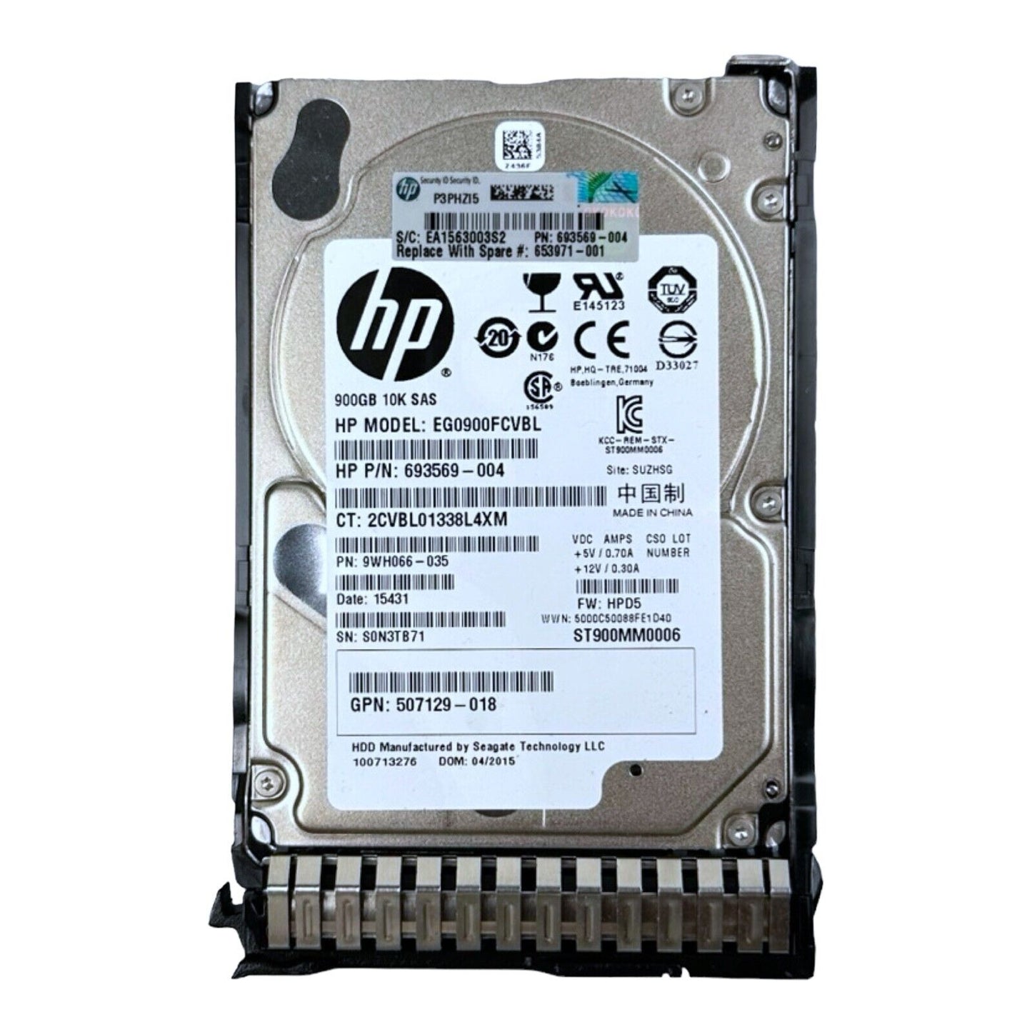HP 900GB 10K HDD SAS 2.5" 693569-004 653971-001 EG0900FCVBL ST900MM0006