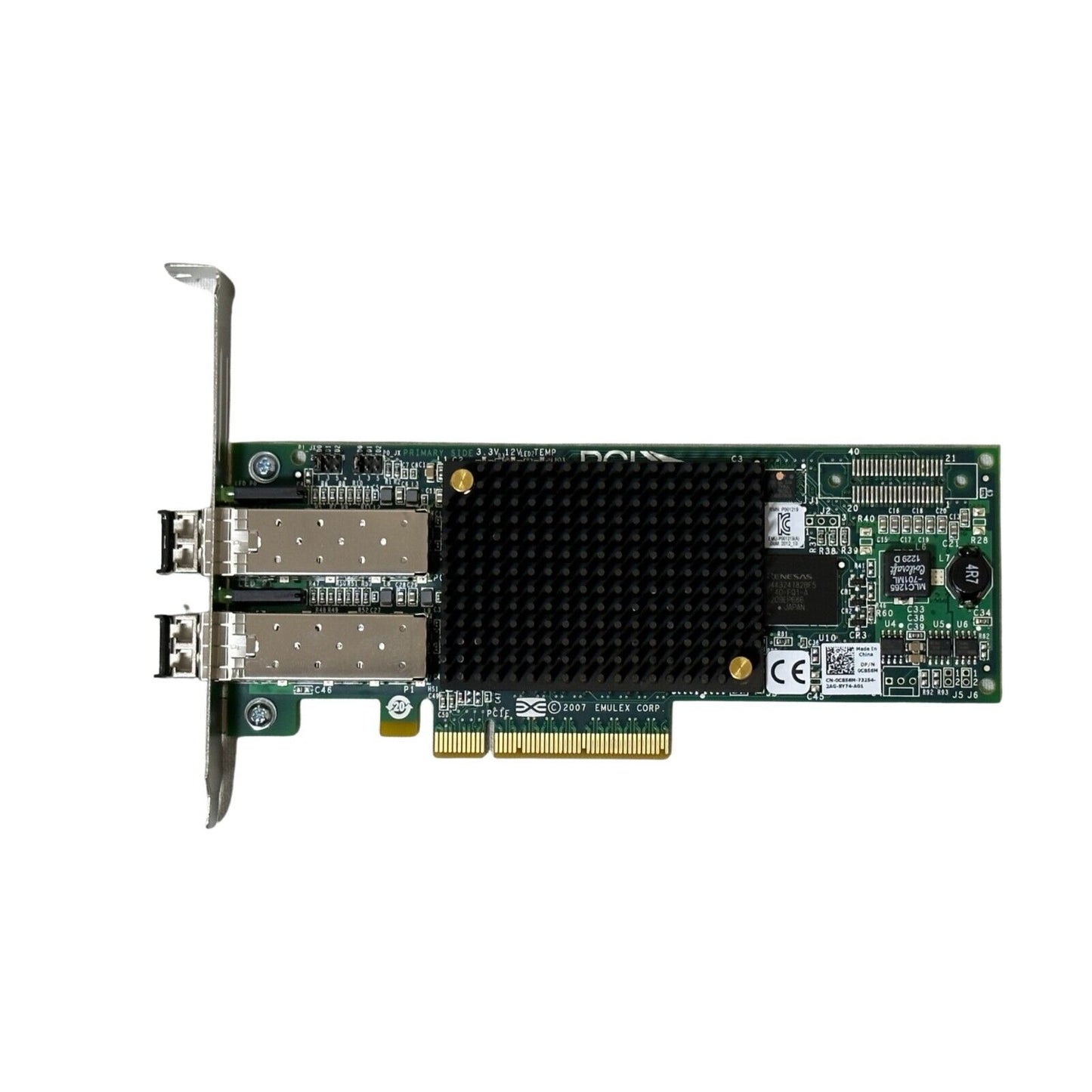 Dell 0C856M Emulex 8Gbps Dual Port PCIe x8 Fibre Channel FC Card HBA LPE12002