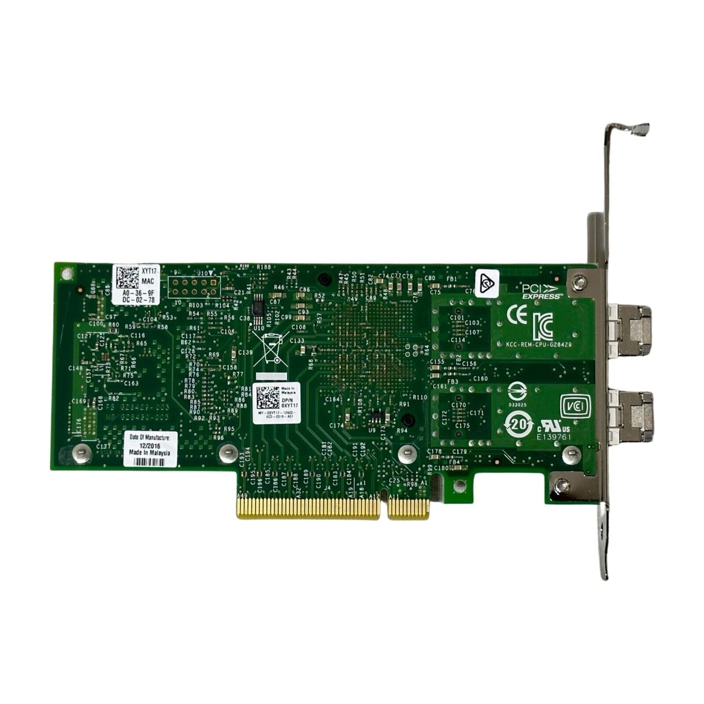 DELL 0XYT17 Intel X520-DA2 2-Port 10GbE PCIe x8 FP +2x SFP (High Profile)