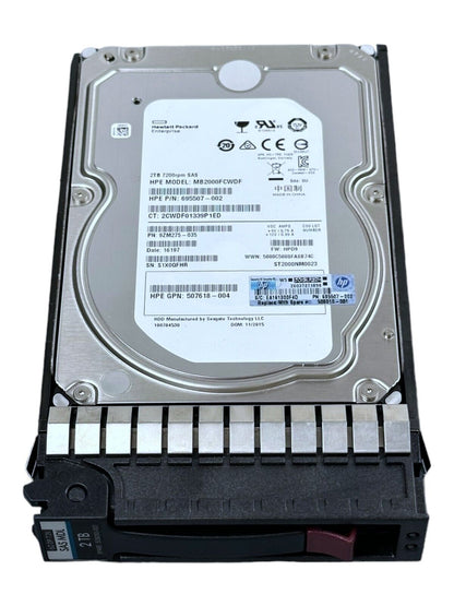 HP 2TB HDD  3,5''  7.2K SAS  695507-002  507618-004  MB2000FCWDF  ST2000NM0023