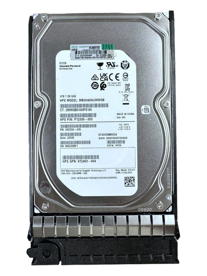HP 4TB HDD 3,5''  7.2K SAS 872493-004  P12339-003  ST4000NM003A  MB004000JWWQB
