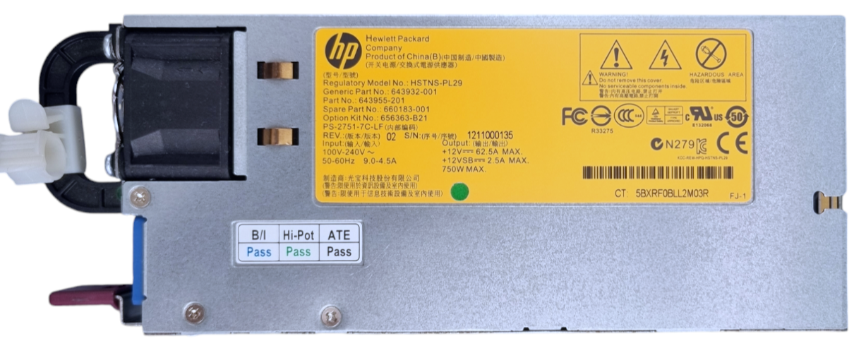 HP Hewlett Packard HSTNS-PL29 PowerSupply 750W