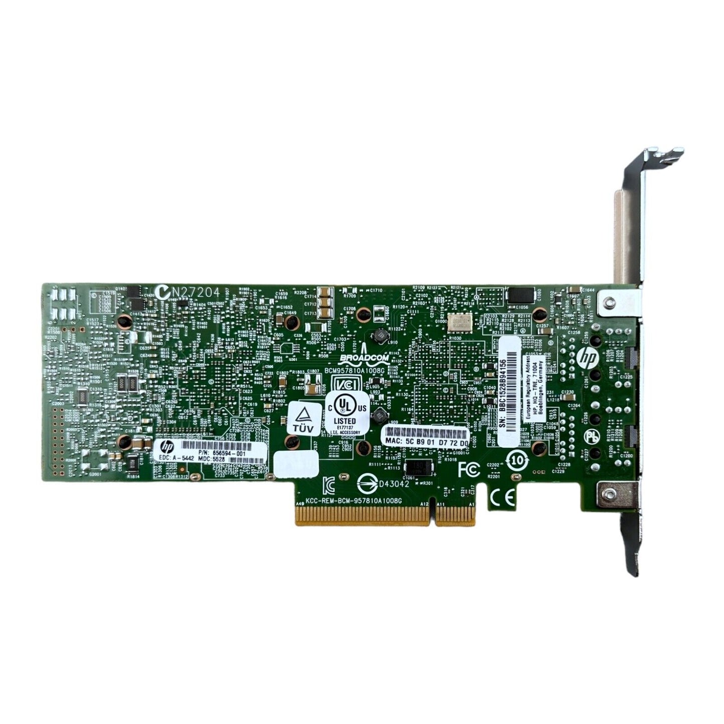 HP 530T 2-Port 10Gb Ethernet Adapter 2x RJ-45 FullProfile 656594-001 HSTNS-BN98