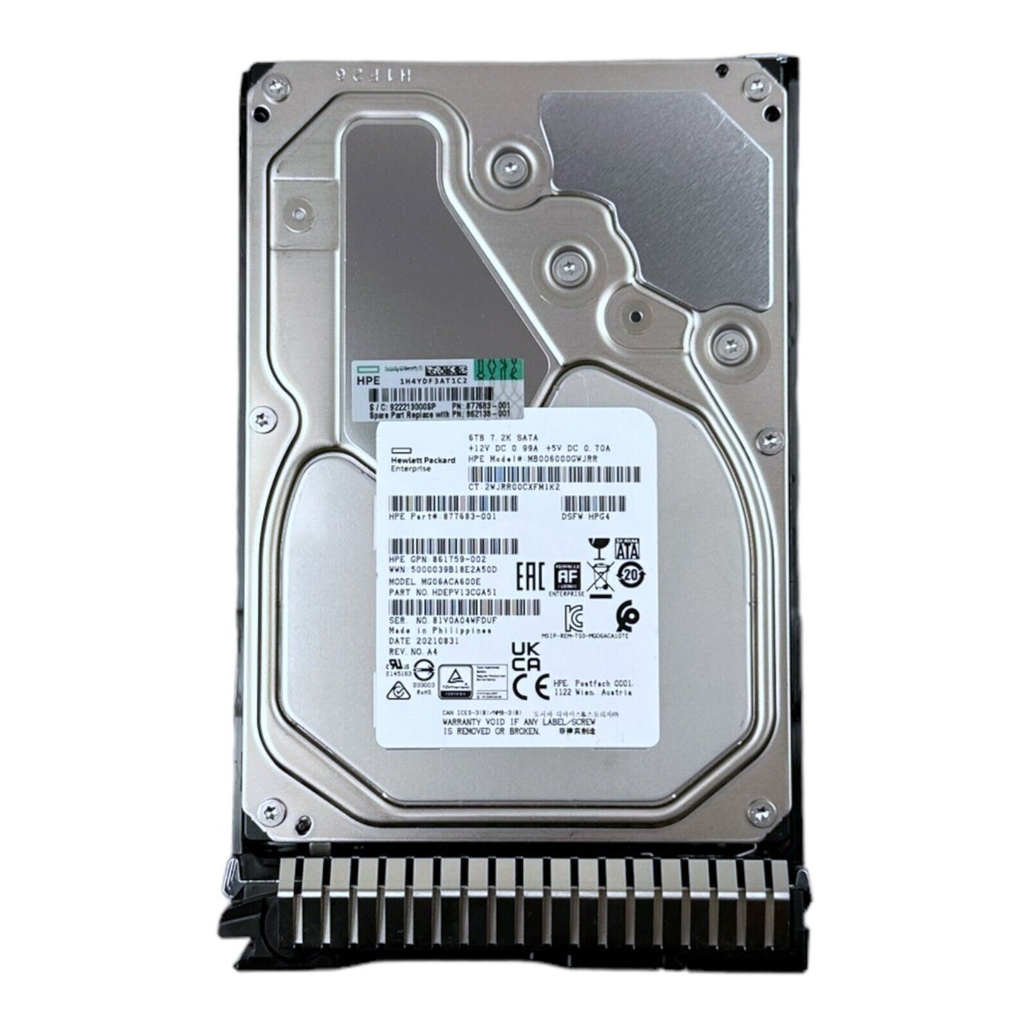 HP 6TB HDD SATA 7.2K MB006000GWJRR  877683  MG06ACA600E  861759  HDEPV13CGA51