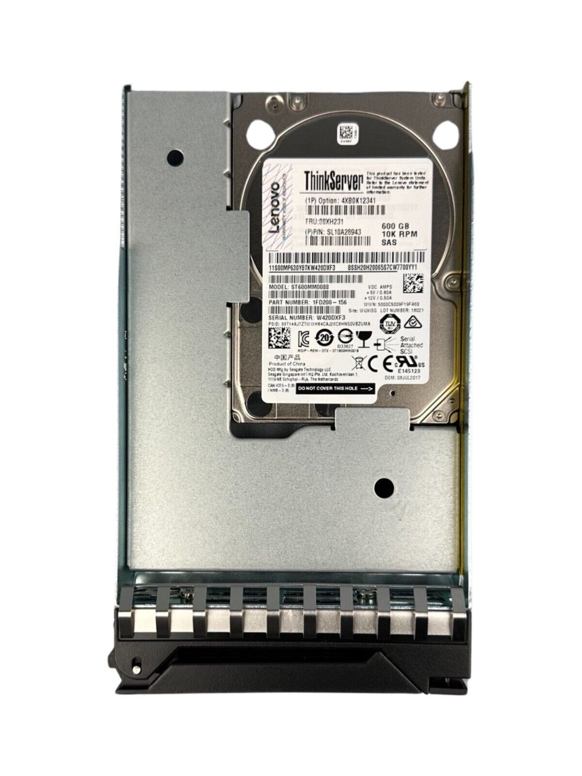 Lenovo 600GB SAS Festplatte 10k SAS  25  12G LFF  4XB0K12341  00XH231