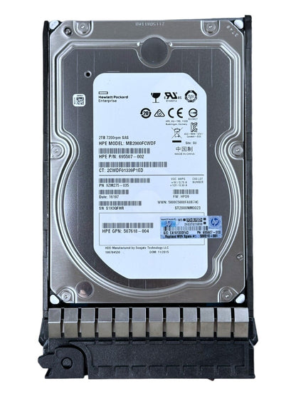 HP 2TB HDD  3,5''  7.2K SAS  695507-002  507618-004  MB2000FCWDF  ST2000NM0023