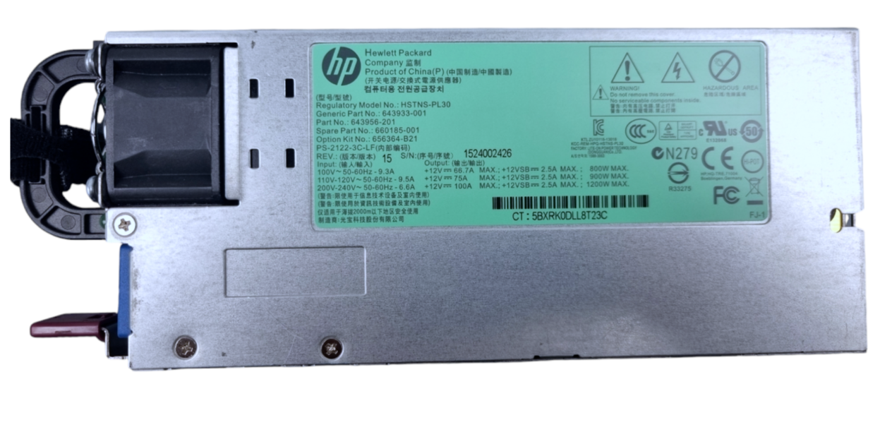 HP HSTNS-PL30 Netzteil 1200W Supply/Netzteil  643933-001