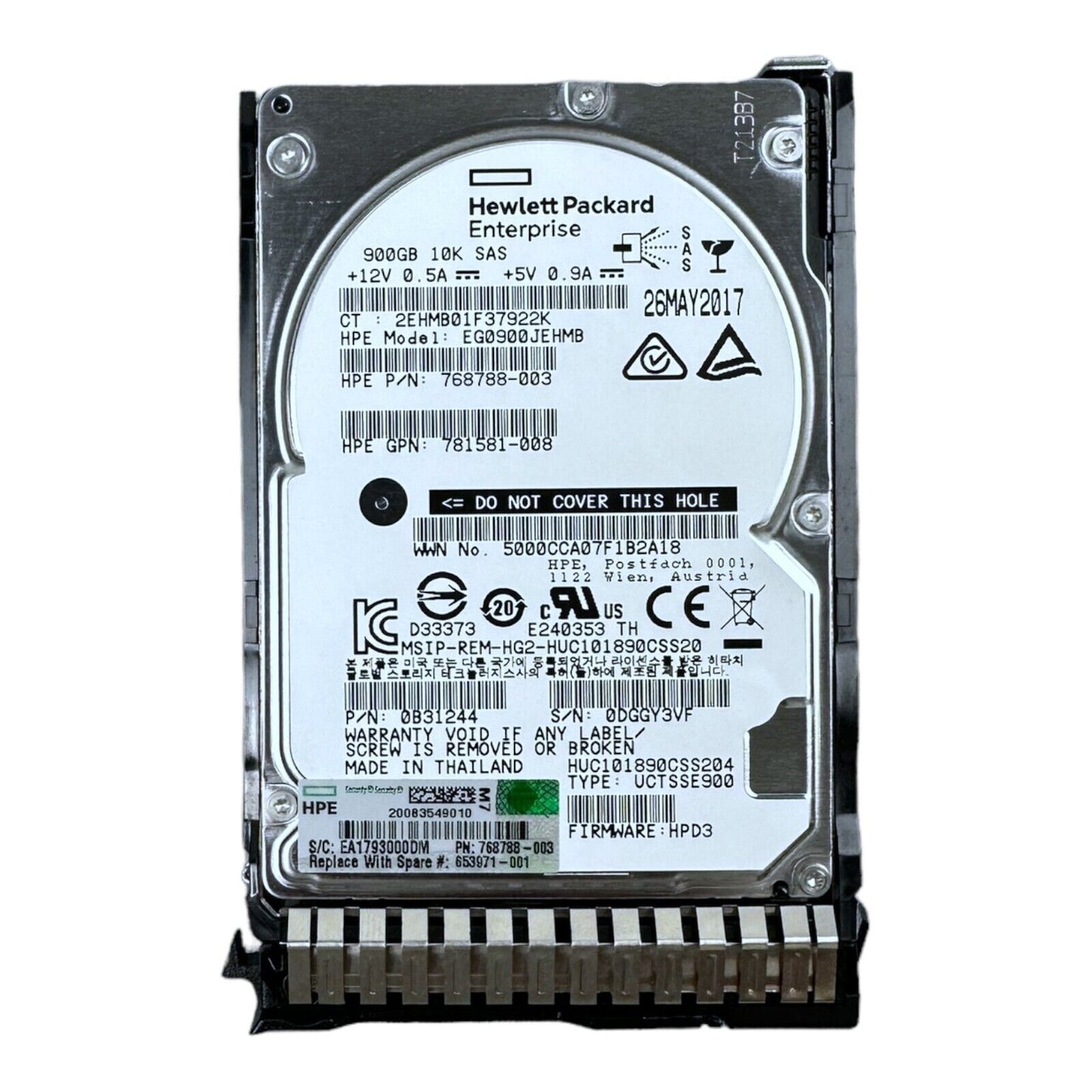 HP 900GB  10K SAS 2.5'' EG0900JEHMB  768788-003  781581-008  HUC101890CSS204