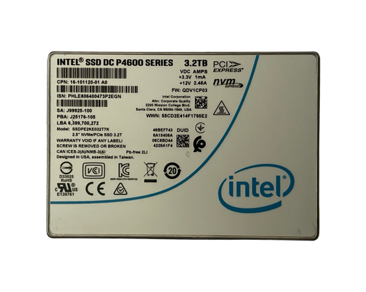 Intel DC P4600 Series SSDPE2KE032T7K SSD 3.2TB, 16-101120-01 A0/ NVMe-PCIe