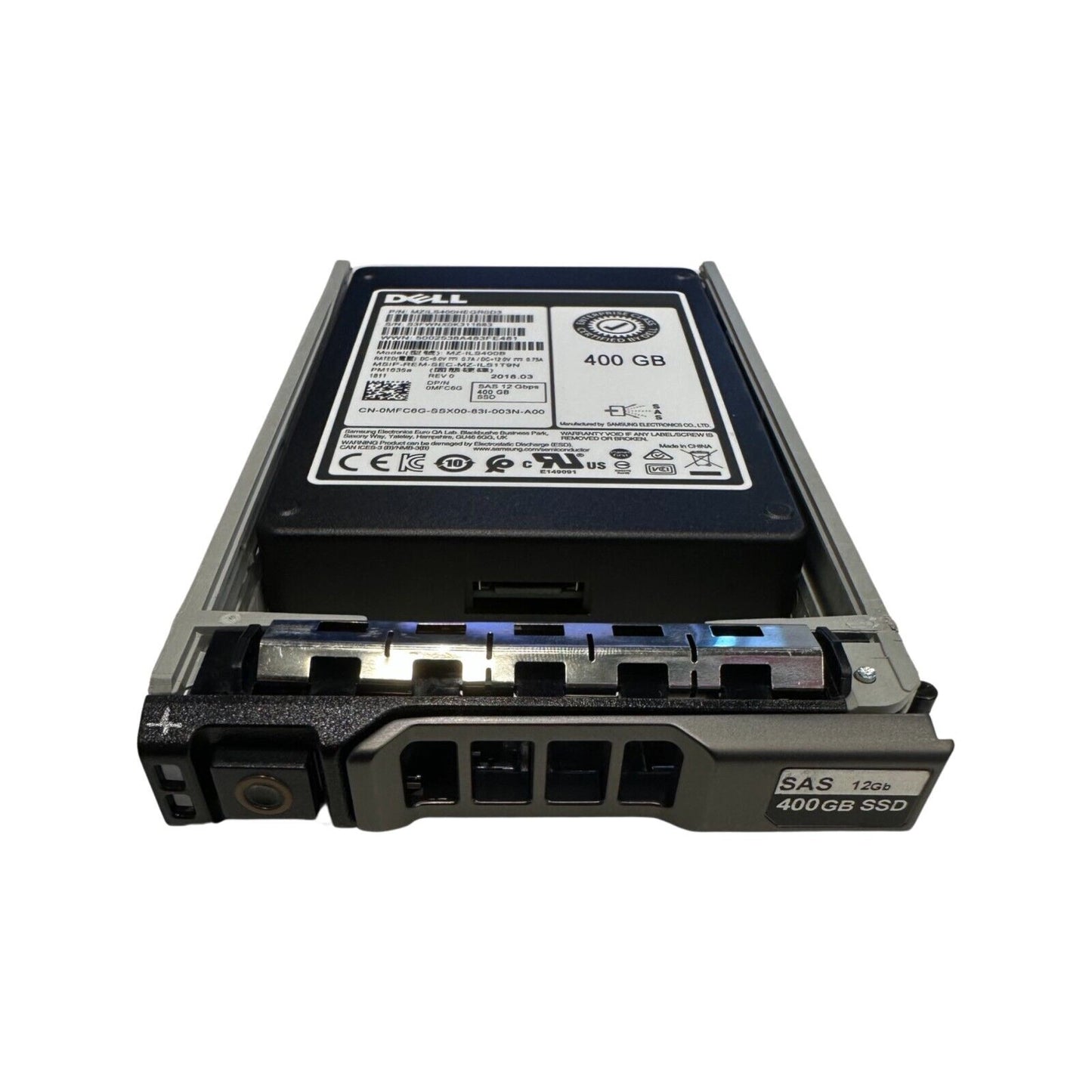 DELL MZ-ILS400B  400GB  12GBps  SAS SSD  MFC6G  MZILS400HEGR0D3 with Caddy
