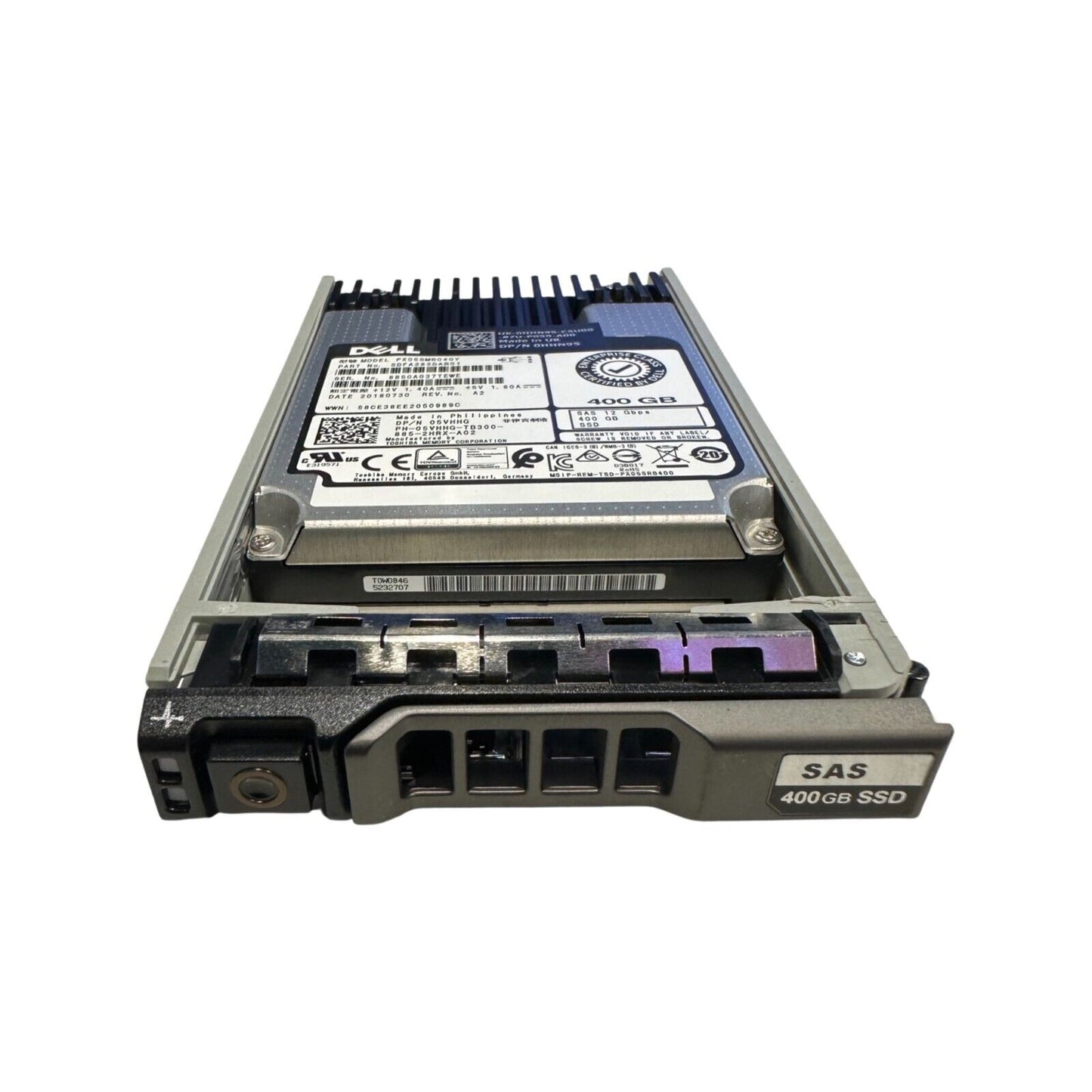 Toshiba PX05SMB040Y  Dell 0HHN95 05VHHG 400GB SAS 12Gb 2.5'' SSD Caddy 0NTPP3