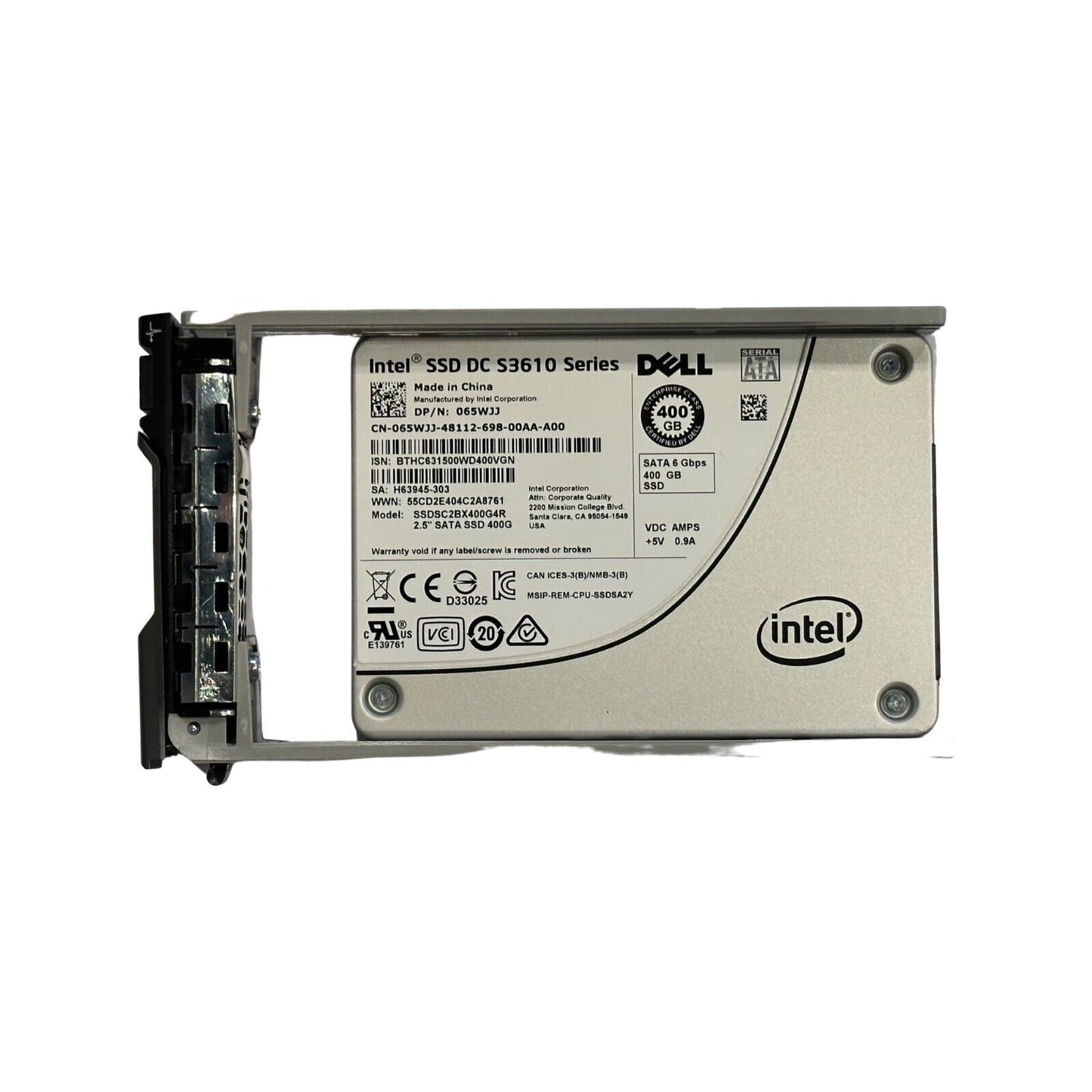 Dell Intel SSD DC S3610 Series 400GB 2.5 Zoll 6Gb SATA SSDSC2BX400G4R with Caddy
